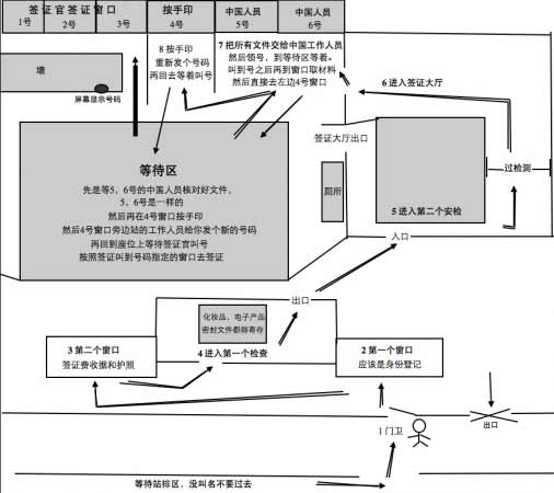 美国签证沈阳使馆示意图 留学e网DIY留学