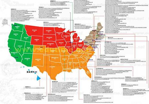 赴美留学之美国大学区域分布